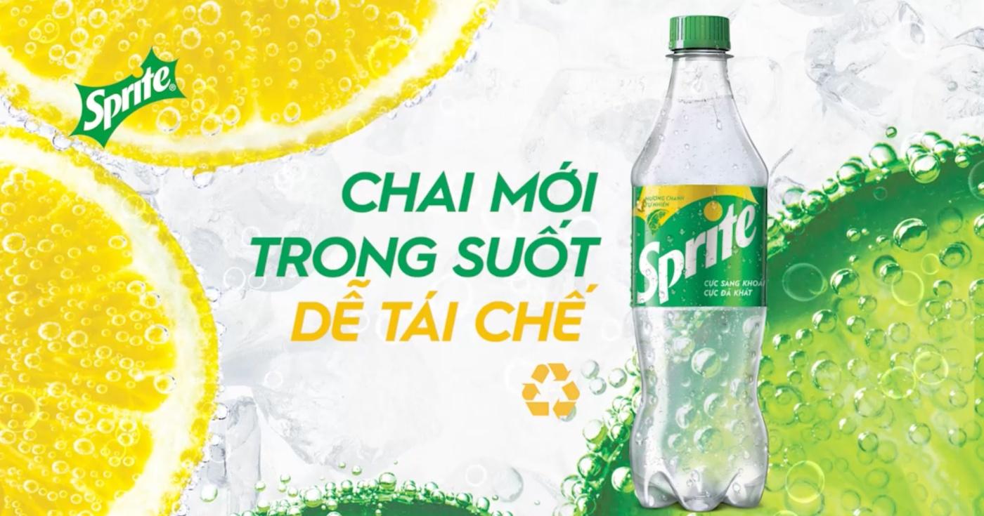 Sprite ngừng sử dụng chai nhựa xanh, chuyển sang chai nhựa PET trong suốt tại Việt Nam