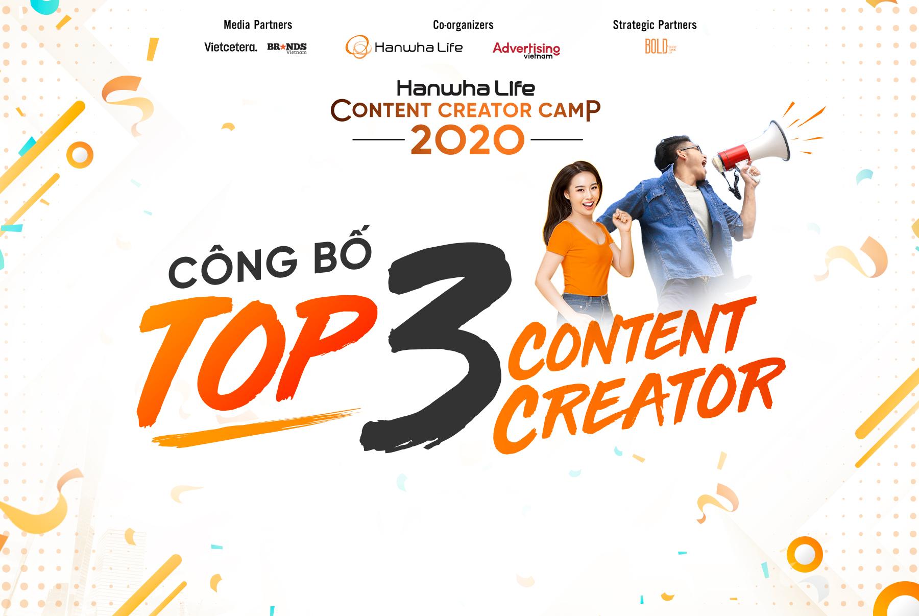 Công bố Top 3 cuộc thi Hanwha Life Content Creator Camp