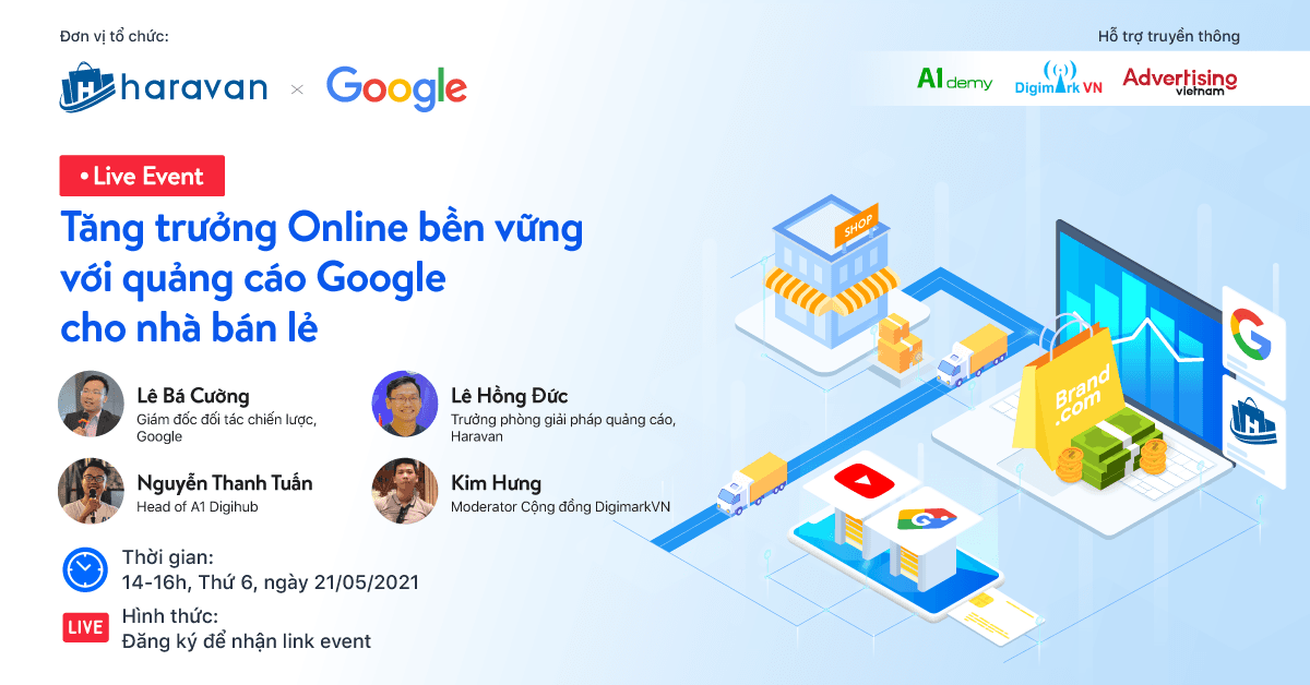 Live Event:  "Tăng trưởng Online bền vững với quảng cáo Google cho nhà bán lẻ" 