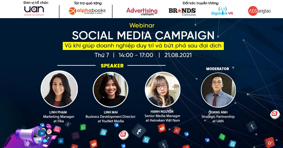 Mời tham dự miễn phí [PERFORMANCE MARKETING WEBINAR] Social Media Campaign - Vũ khí giúp doanh nghiệp duy trì và bứt phá sau đại dịch 