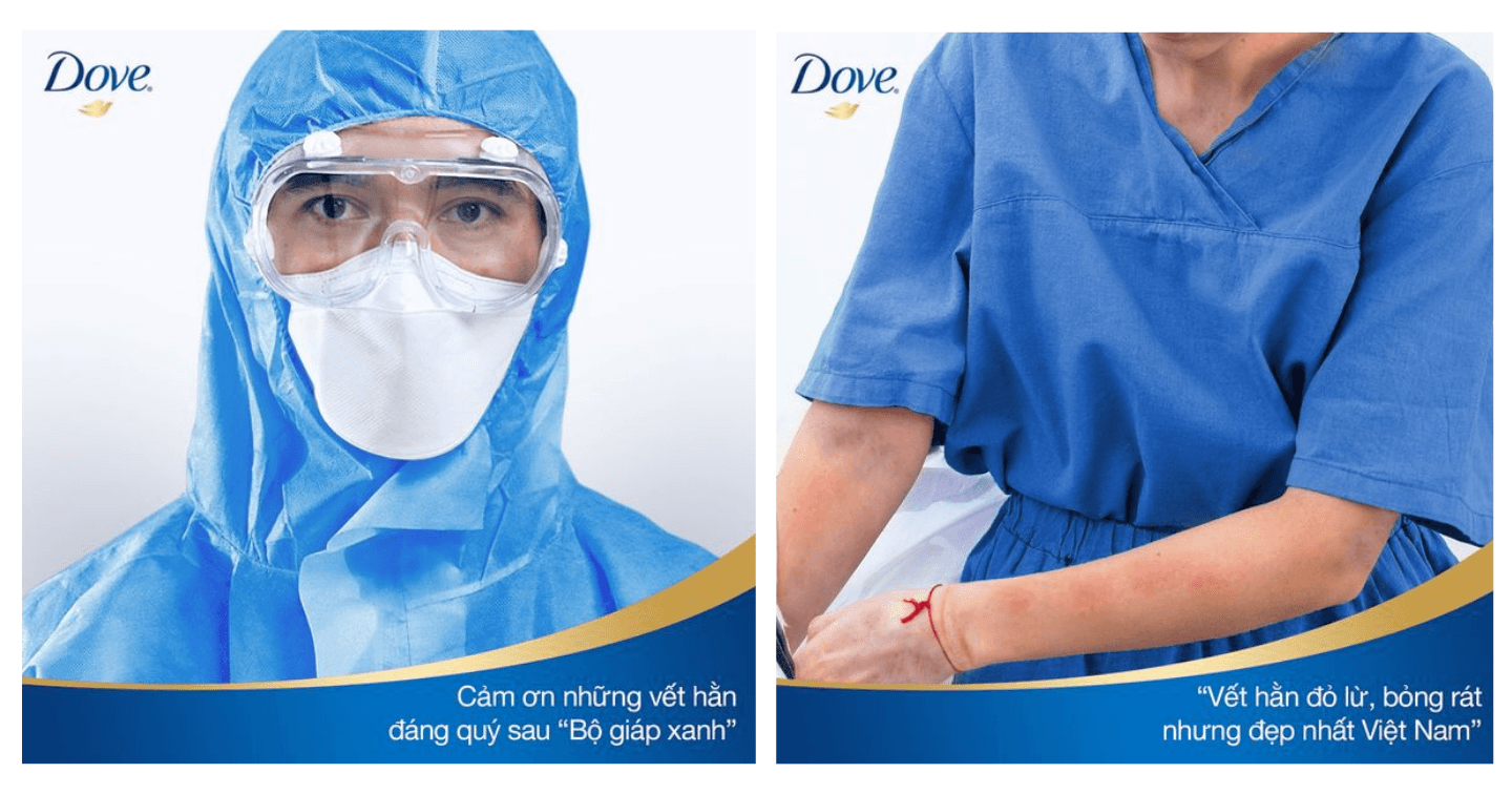 Dove gửi lời tri ân đến các y bác sĩ với thông điệp “Vết hằn rồi sẽ được xoa dịu, chỉ có tấm lòng mãi “hằn” trong tim”