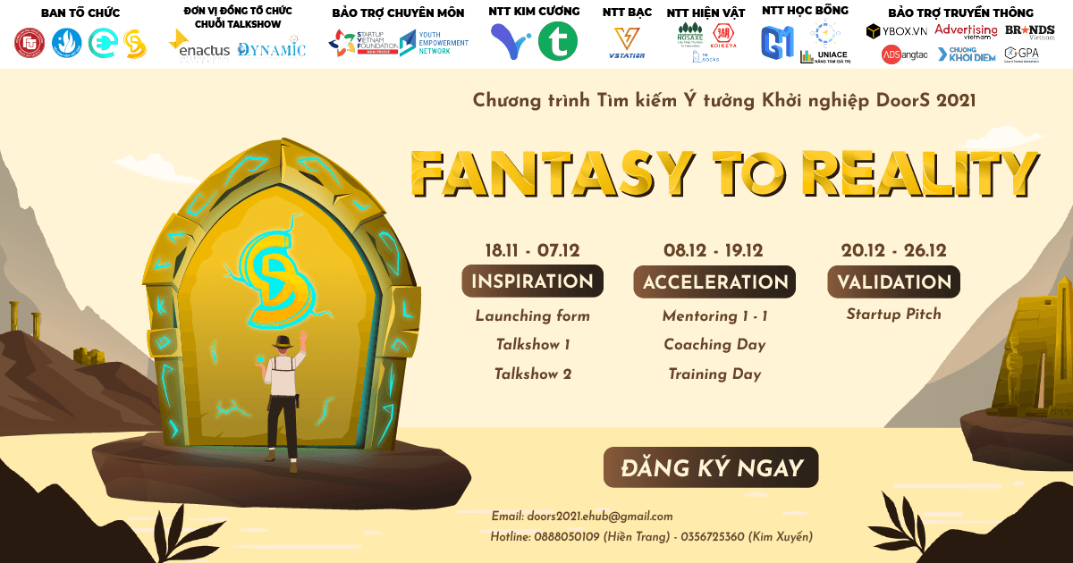 Chính thức mở đơn đăng ký Chương trình DoorS 2021: “Fantasy to Reality”