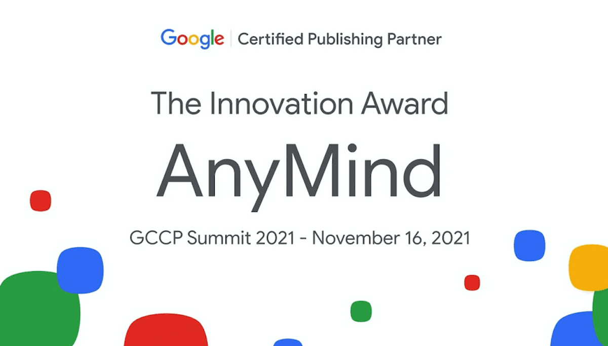 AnyMind Group’s AnyManager is awarded the Innovation Award by the Google Certified Publishing Partner Program