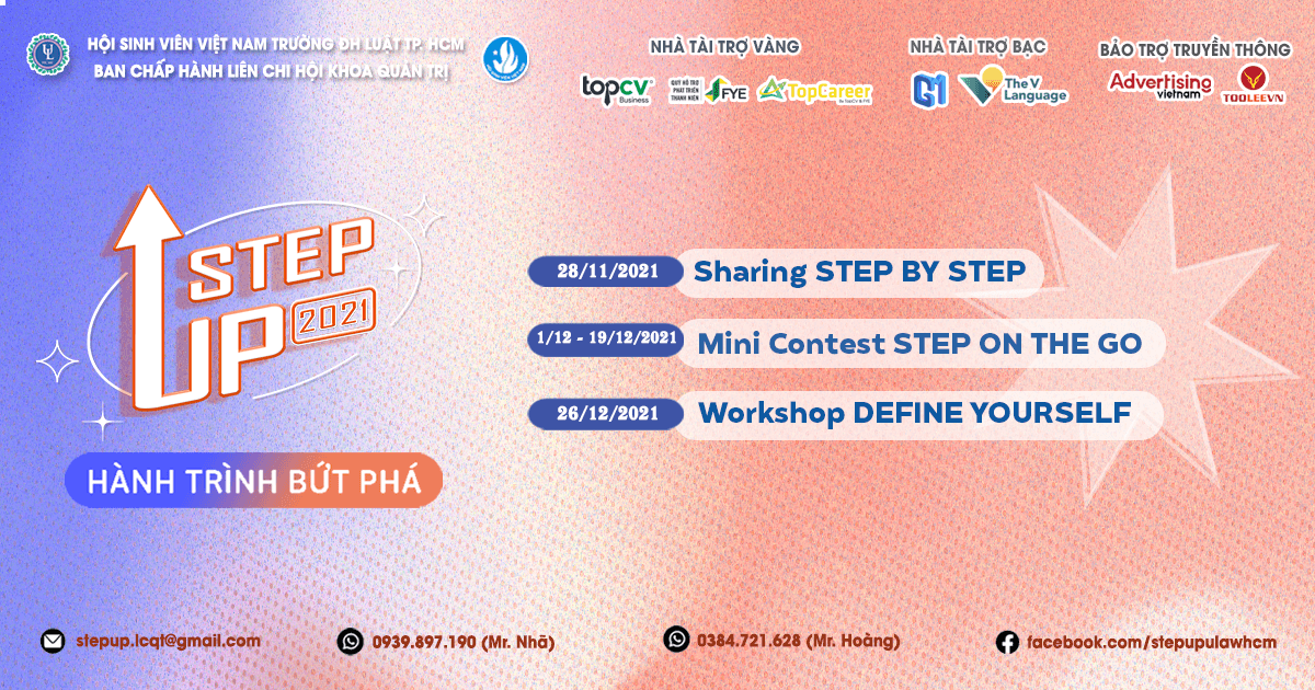STEP UP 2021 | WORKSHOP “DEFINE YOURSELF” -  Khám phá tiềm năng bên trong, thấu hiểu bản thân và cân bằng cảm xúc