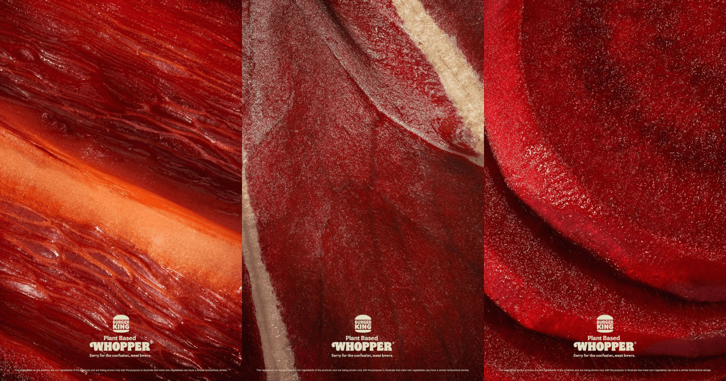 Câu đố từ poster của Burger King: Đây có phải là thịt?