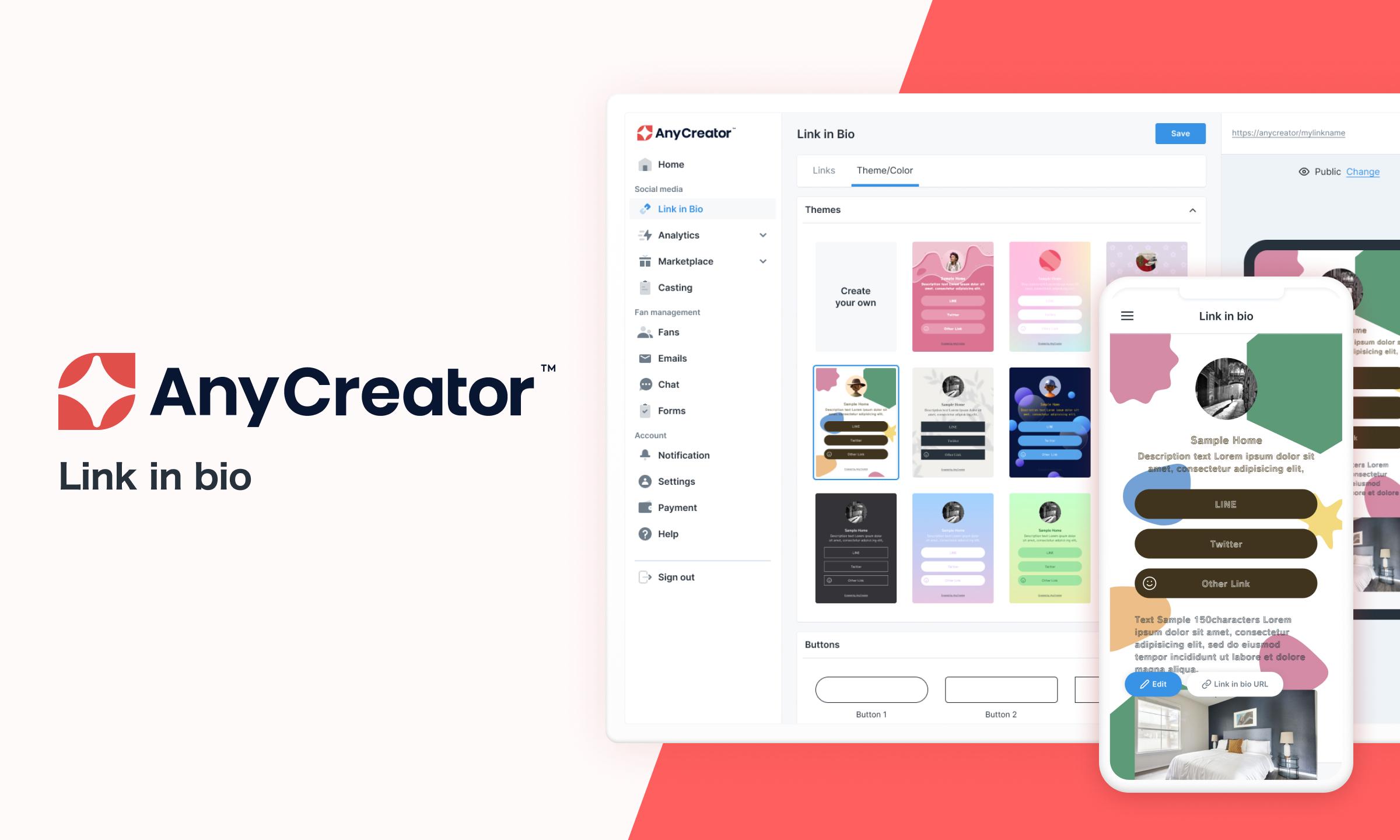 AnyMind Group ra mắt tính năng "link in bio" trên AnyCreator