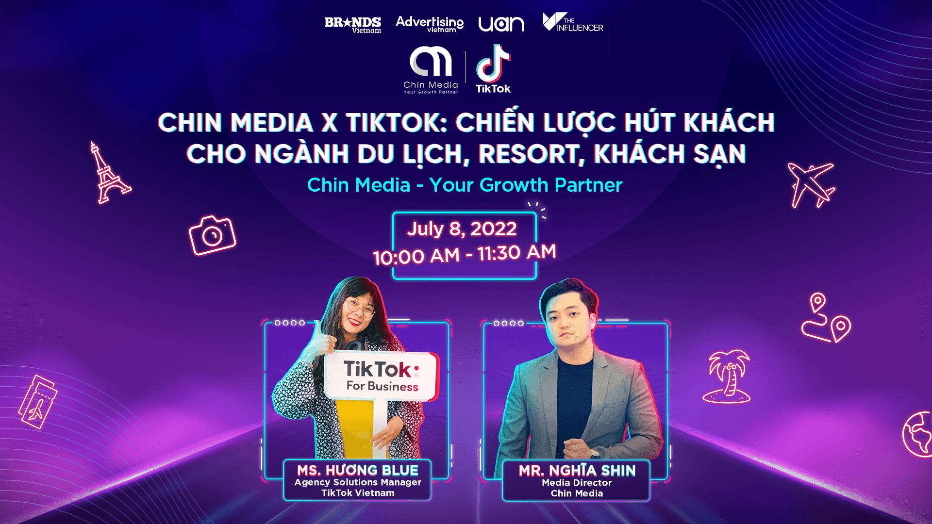 Chin Media tổ chức “Webinar TikTok: Chiến lược hút khách cho ngành du lịch, resort, khách sạn”