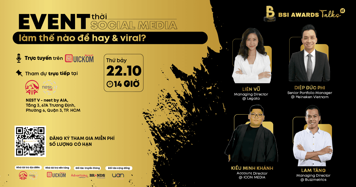 BSI Awards Talks #6: Event thời Social Media - Làm thế nào để hay & viral? 