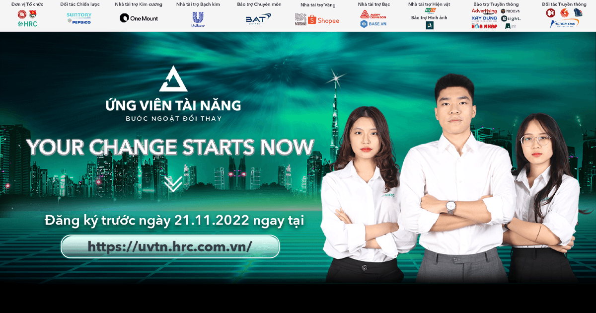 Ứng viên Tài năng 2022 - Cuộc thi mô phỏng tuyển dụng lớn nhất miền bắc với chủ đề "Your change starts now" 