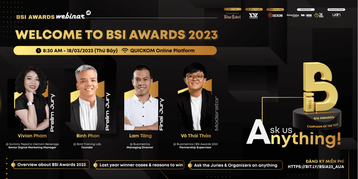 Đăng Ký BSI Awards Webinar: Bạn Hỏi, Chúng Tôi Nghe