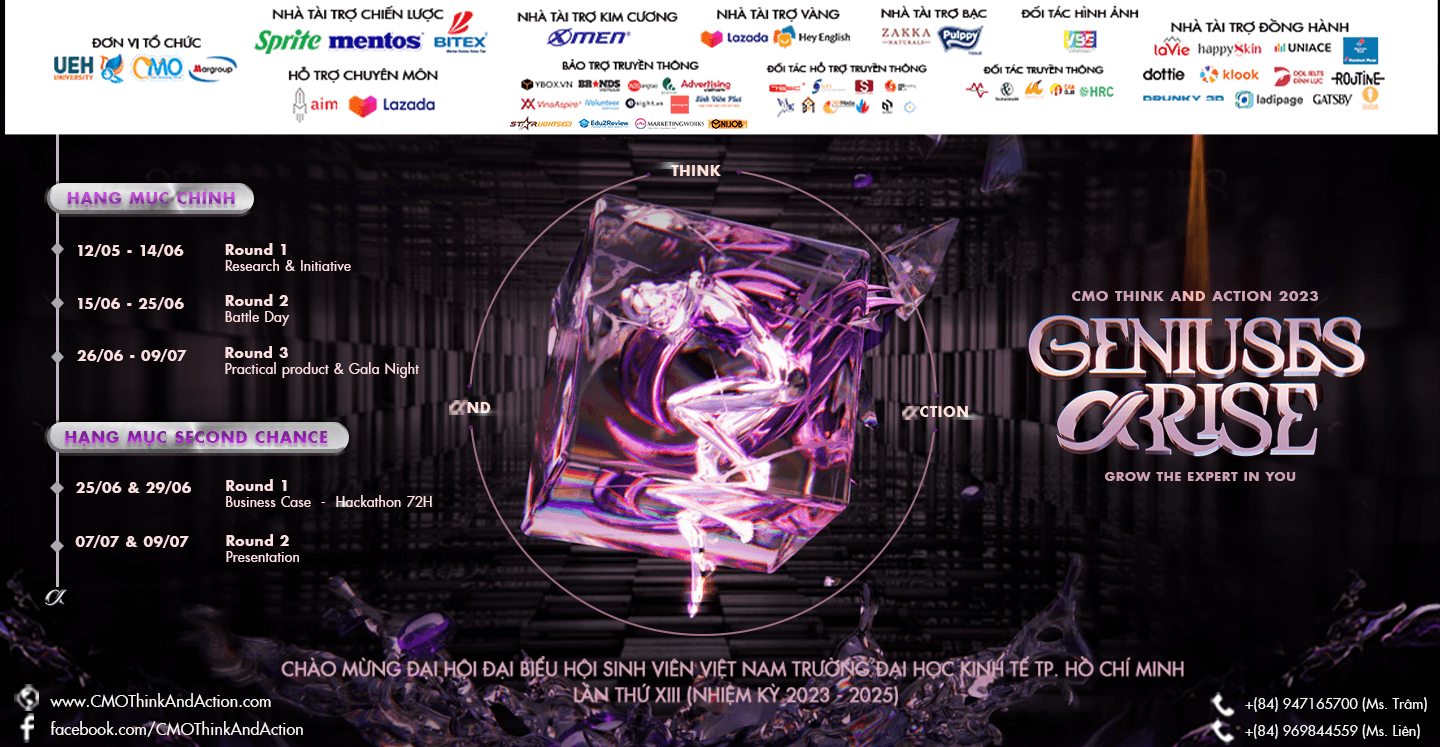 Cuộc thi học thuật Marketing CMO THINK AND ACTION 2023 chính thức mở đơn đăng ký