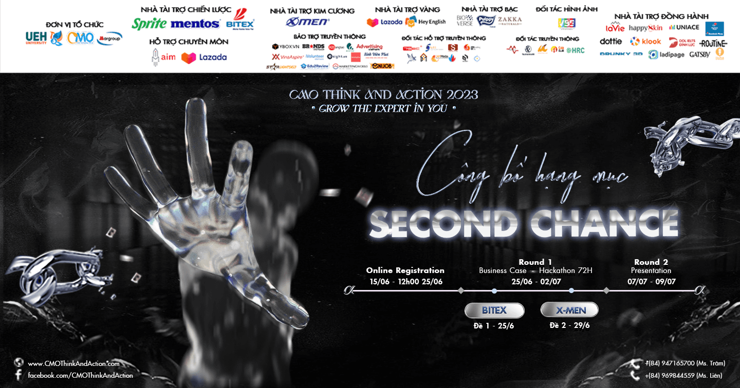 Cuộc thi Marketing CMO Think And Action 2023 chính thức công bố Hạng mục Second Chance