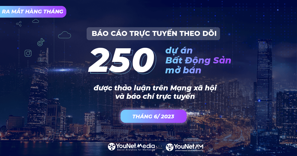 Báo cáo Tháng 6/2023 - Theo dõi 250 dự án Bất động sản mở bán trên Mạng xã hội và Báo chí trực tuyến