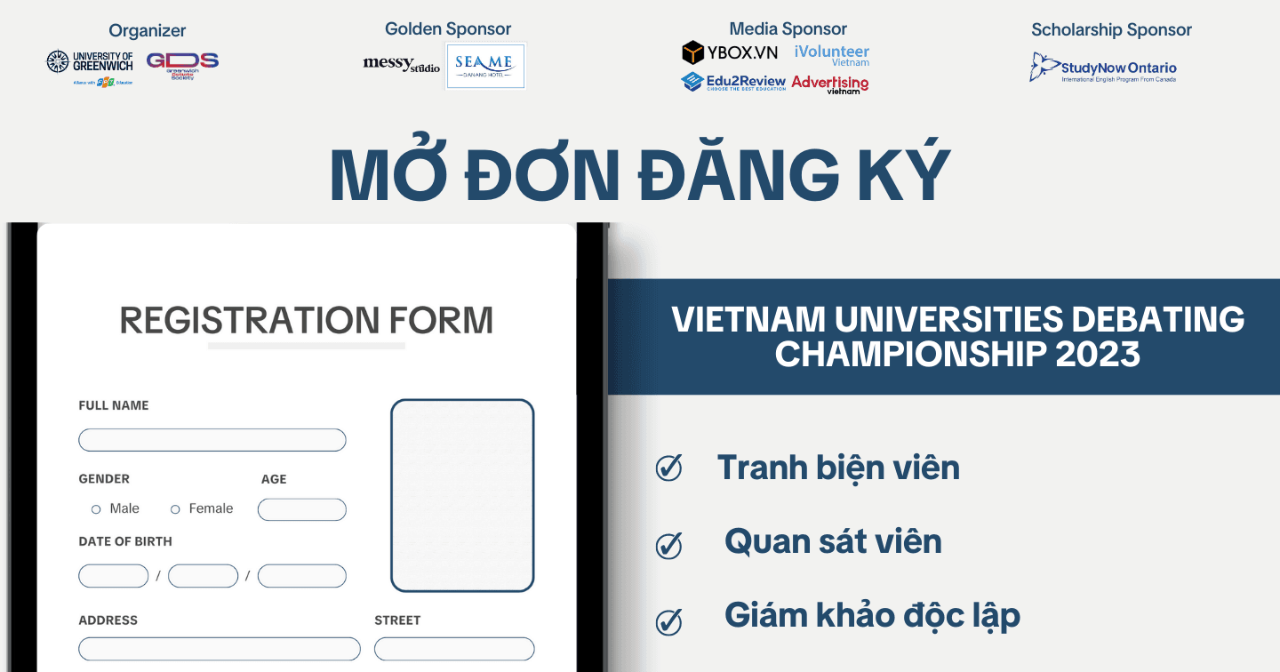 Mở đơn đăng ký Vietnam Universities Debating Championship 2023
