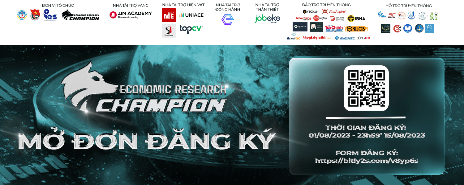 ECONOMIC RESEARCH CHAMPION 2023 - “BEYOND LIMITS”: Chính thức mở LINK đăng ký tham gia cuộc thi