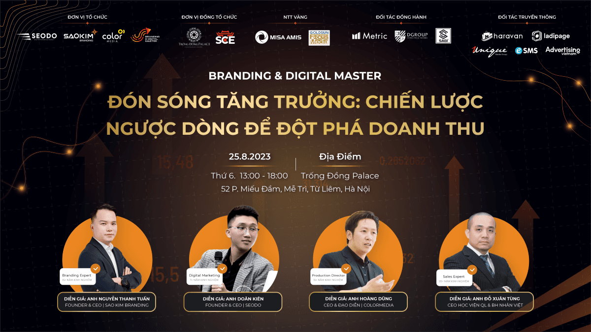 Branding & Digital Master - Sự kiện giúp doanh nghiệp vượt bão, đón sóng tăng trưởng cuối năm 2023
