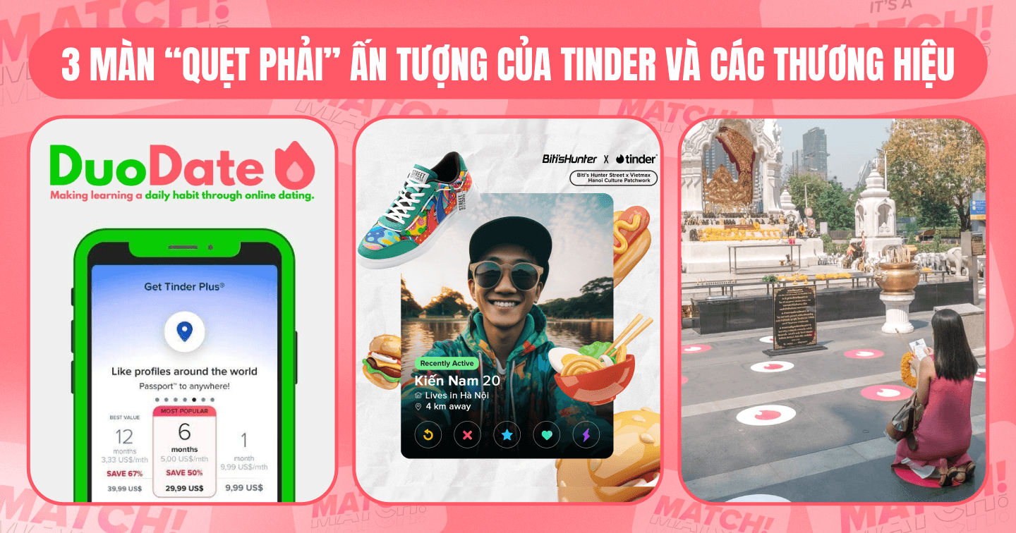 3 màn “quẹt phải” ấn tượng của Tinder và các thương hiệu: Kết hợp Duolingo giúp người dùng vừa hẹn hò vừa học ngoại ngữ, đến đền thờ tình yêu Bangkok để “lập đàn thoát ế” dịp Valentine