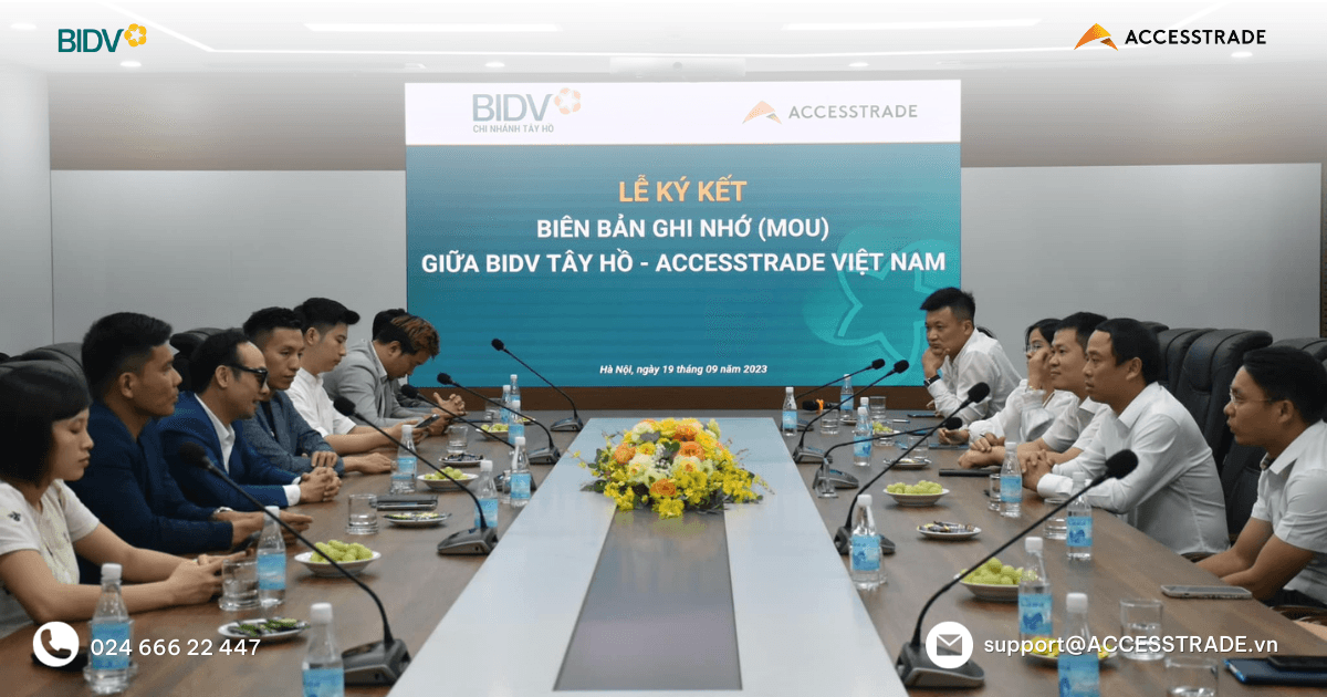 BIDV Tây Hồ và ACCESSTRADE ký kết biên bản ghi nhớ hợp tác và tăng trưởng toàn diện