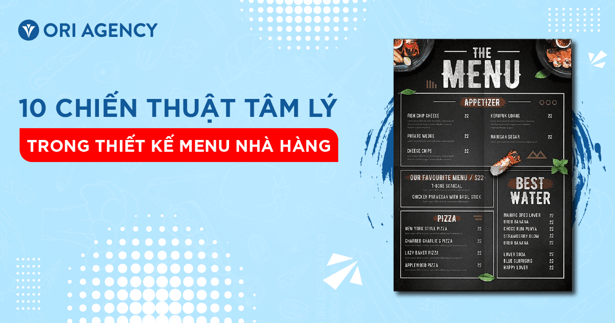 10 chiến thuật tâm lý trong thiết kế Menu nhà hàng