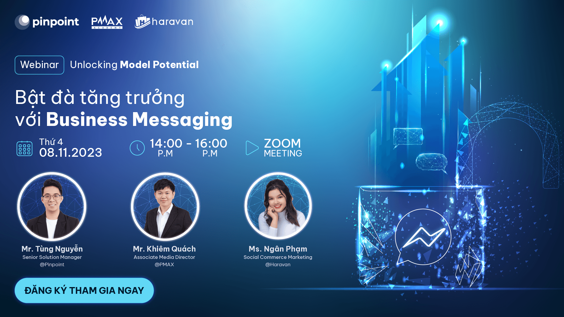 Mời tham dự Webinar [08/11/23]: Unlocking Model Potential - Bật đà tăng trưởng với Business Messaging