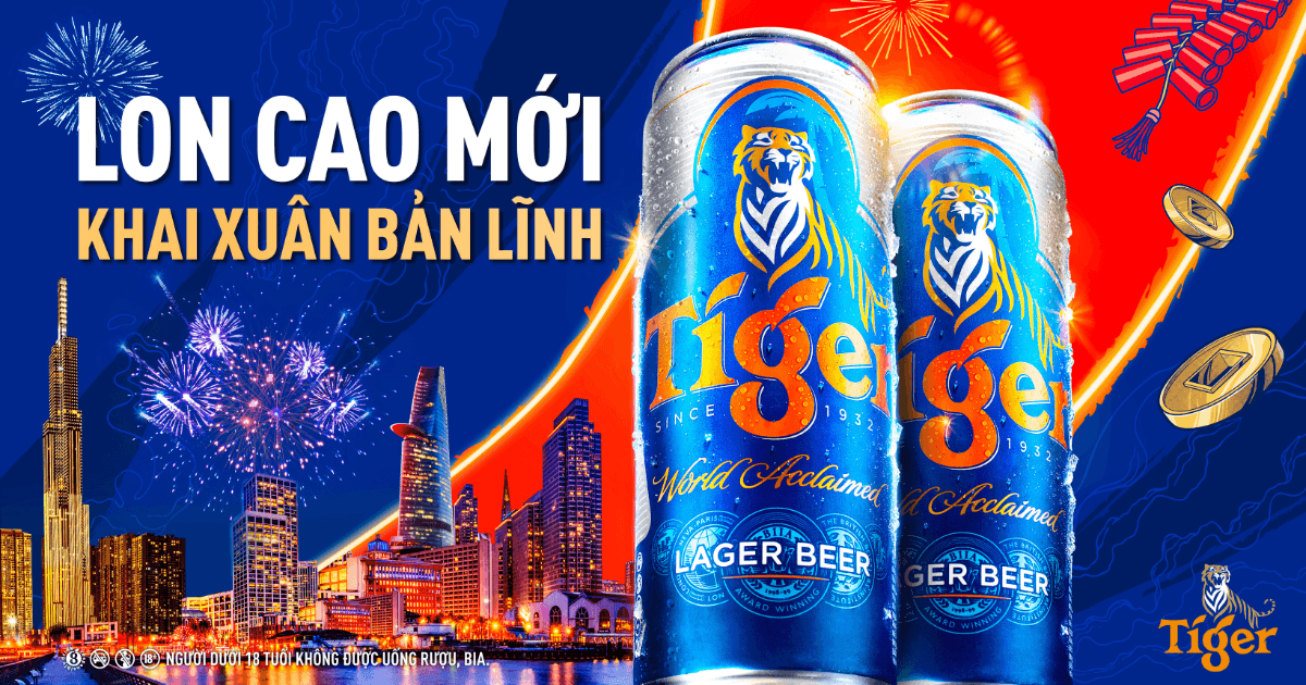 Tiger Beer ra mắt Tiger Lon Cao mới; giới thiệu bao bì Tết 2024 với thông điệp “Khai Xuân Bản Lĩnh”