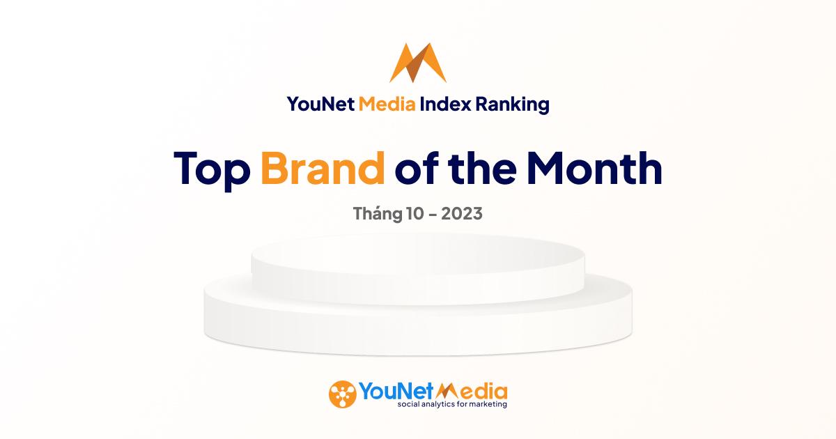 YouNet Media Index: Bảng xếp hạng Thương hiệu tháng 10/2023