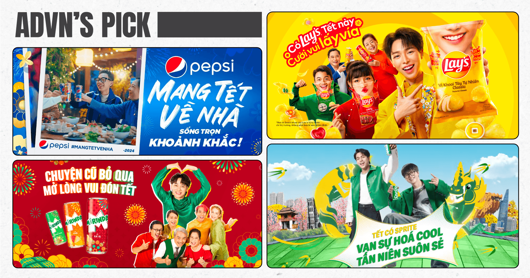Cảm nhận không khí Tết gần kề với 4 chiến dịch quảng cáo: Mirinda tiếp nối loạt MV “Chuyện cũ bỏ qua”; Lay’s thay đổi bao bì “nhả vía” may mắn cho người dùng 