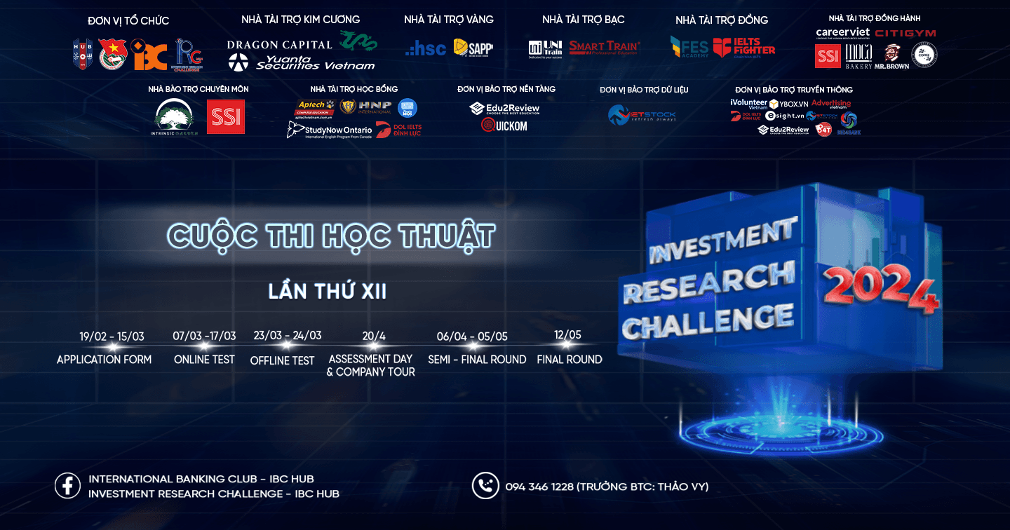 Chính thức mở link đăng ký Cuộc thi Investment Research Challenge 2024 