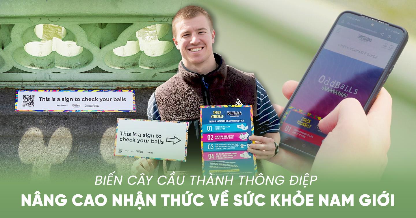 Tháng Nhận thức về Ung thư Tinh hoàn: Tổ chức từ thiện The Oddballs Foundation biến cây cầu 162 tuổi thành thông điệp nhắc nhở về sức khỏe nam giới