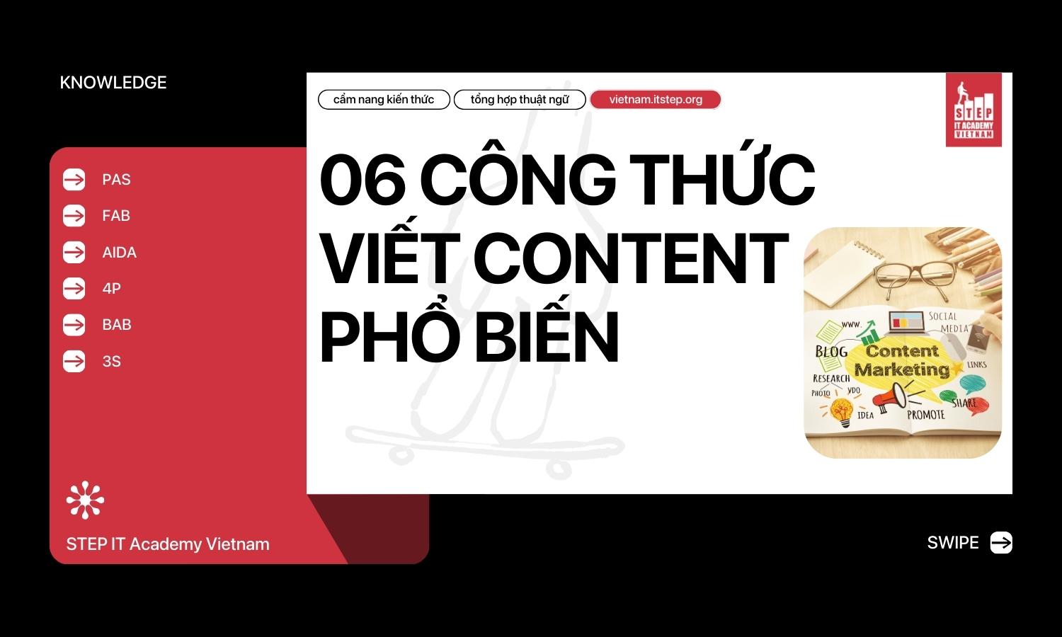 06 công thức Content phổ biến cho các lĩnh vực
