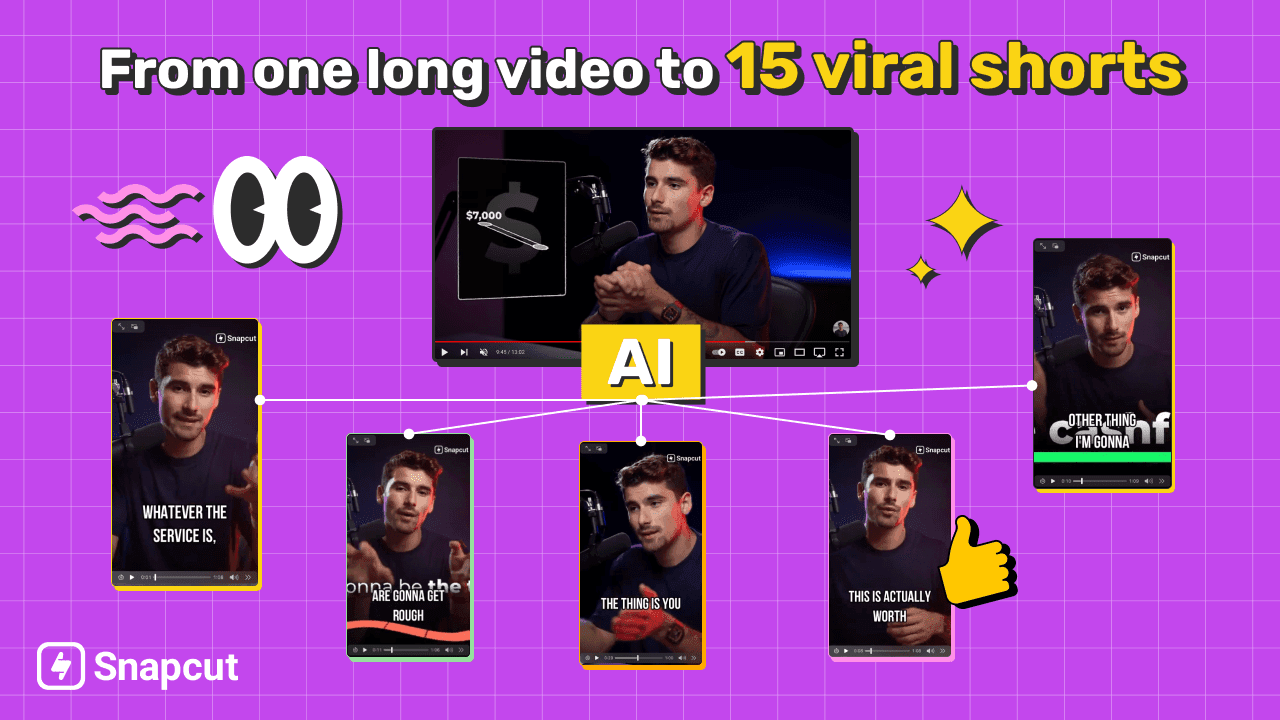 Snapcut - Công cụ tạo video ngắn, tạo YouTube shorts bằng AI miễn phí