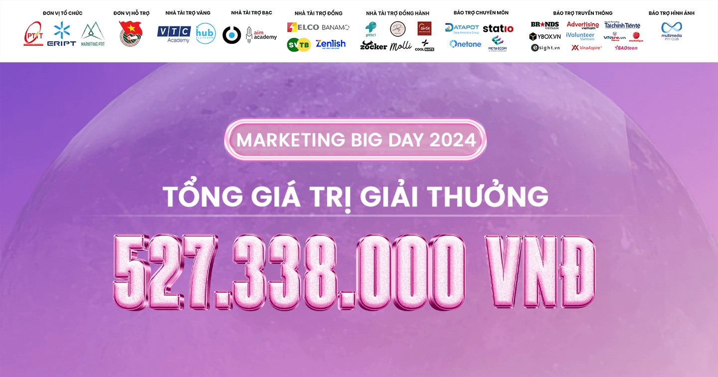 Chính thức mở đơn đăng ký tham dự Chung kết Marketing Big Day 2024 với tổng giá trị giải thưởng lên đến 527.338.000 đồng