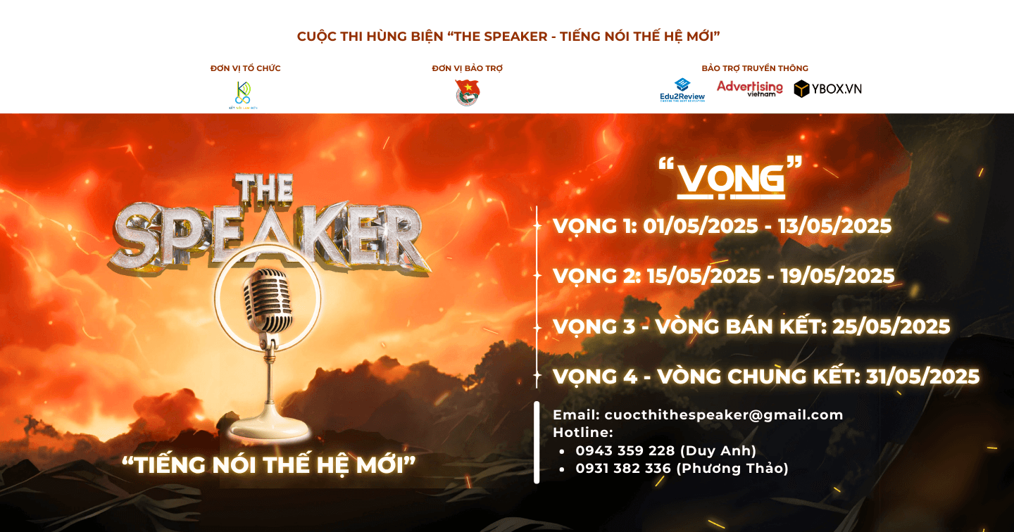 Mở đơn đăng ký tham gia cuộc thi The Speaker 2025 - Tiếng nói thế hệ mới