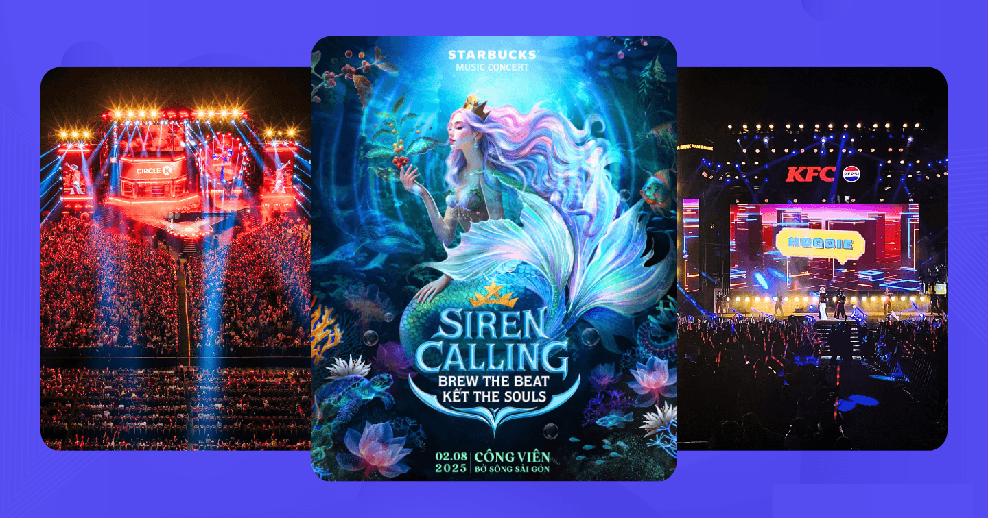 Từ Starbucks, Circle K đến KFC đều đi "bán vé" concert: Sau ngân hàng, các thương hiệu F&B chọn lễ hội âm nhạc là nơi quảng bá thương hiệu?