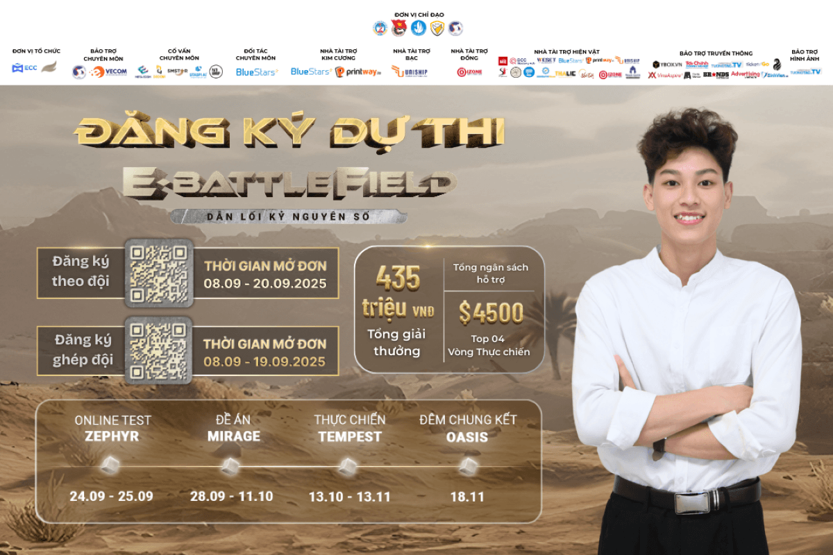 Chính thức mở cổng đăng ký Cuộc thi Thực Chiến Kinh Doanh E-Battlefield 2025: Dẫn lối kỷ nguyên số