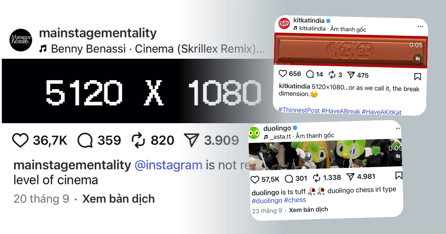Nội dung “siêu mỏng” 5120x1080 trở thành hot trend trên Instagram: Mở ra cách kể chuyện khác biệt cho thương hiệu, nhưng cũng là “mối nguy” khiến nội dung bị “nhạt màu” 