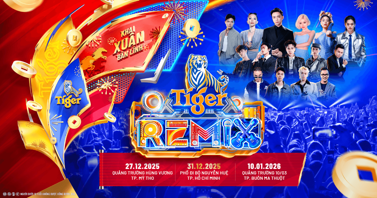 Tiger Remix 2026 lần đầu giới thiệu “Quảng trường Săn Lộc Bản Lĩnh” tại Mỹ Tho, TP.HCM và Buôn Ma Thuột 