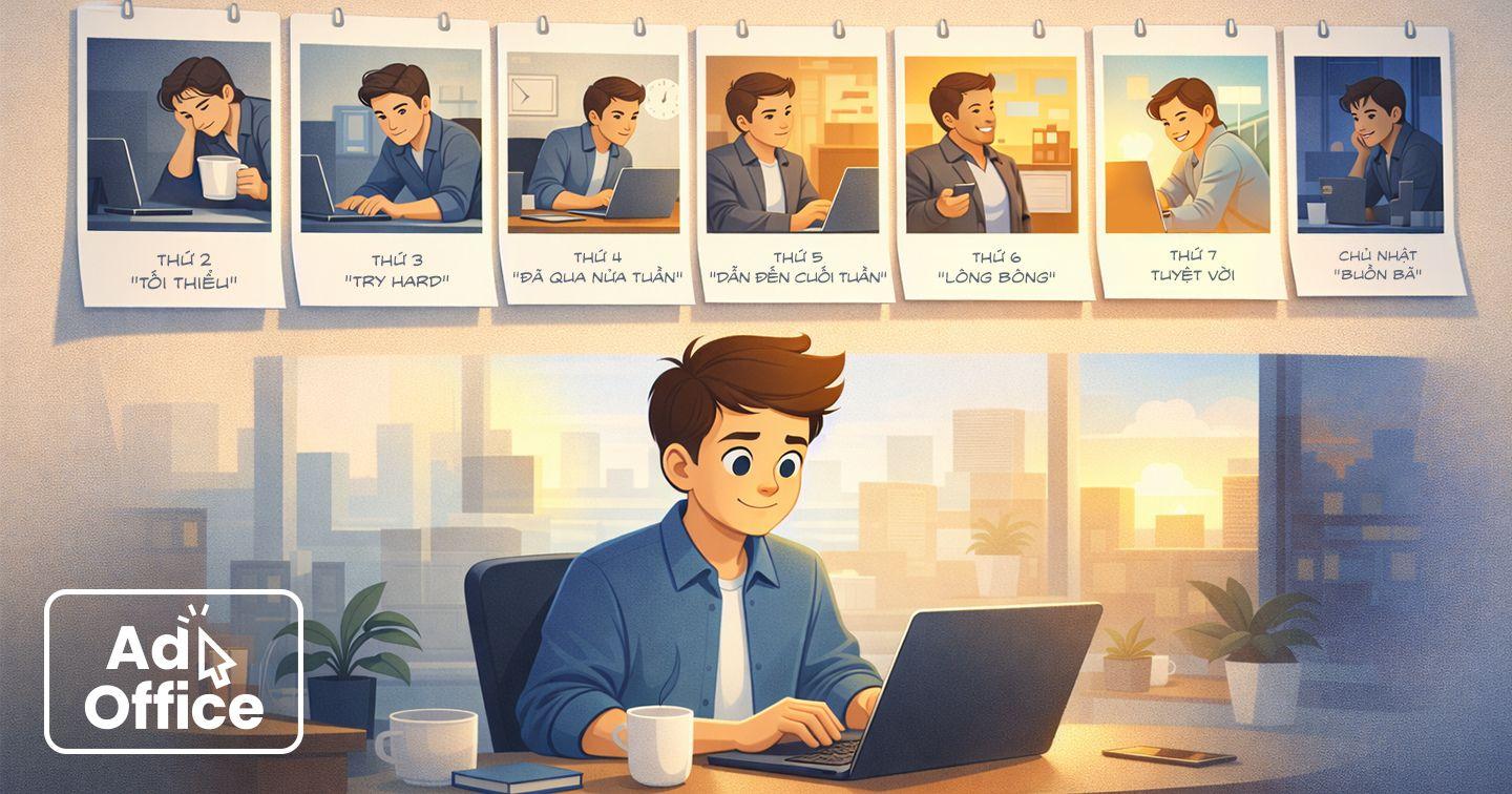 Nhân viên văn phòng sống "7 cuộc đời" chỉ trong 1 tuần: Thứ năm nôn nao đếm ngược đến cuối tuần, chủ nhật lo lắng vì thứ hai sắp đến