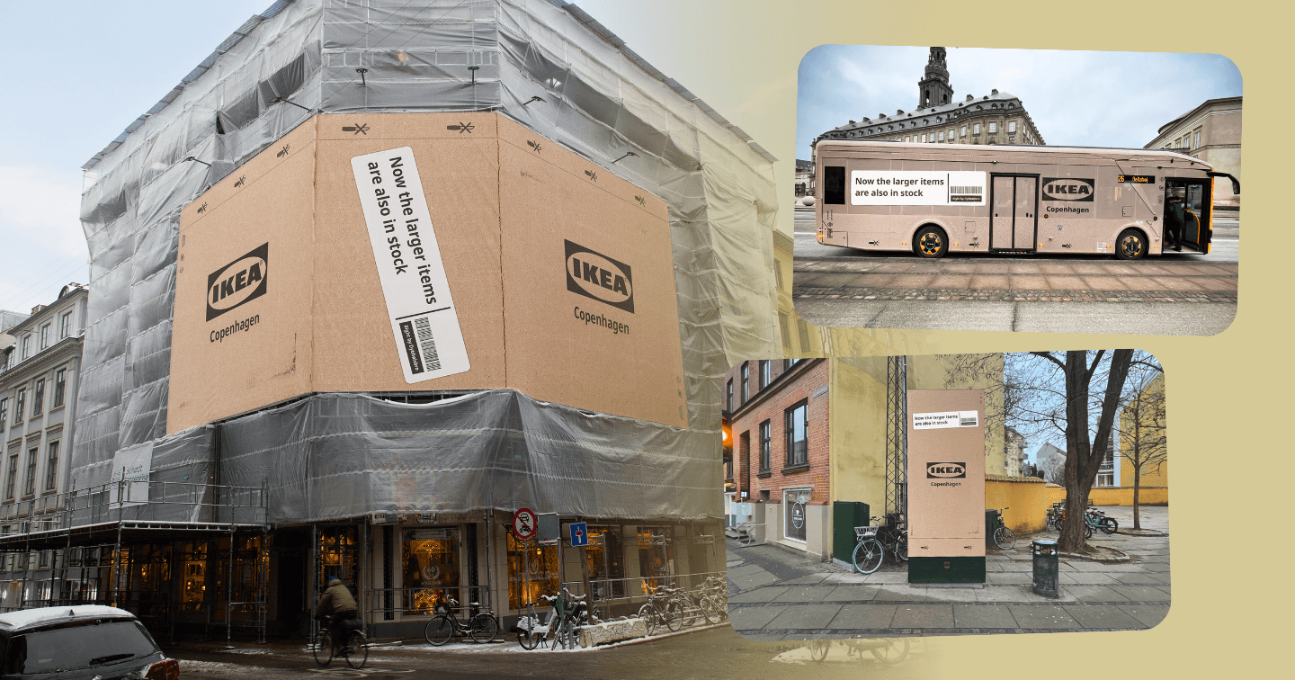 IKEA “bọc” cả thành phố Copenhagen bằng thùng carton để khẳng định cửa hàng vẫn bán đồ nội thất cỡ lớn tại khu vực nội đô