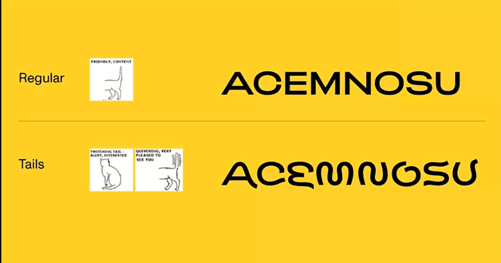 Phông chữ được lấy cảm hứng từ cách "hoàng thượng" ngoe nguẩy đuôi