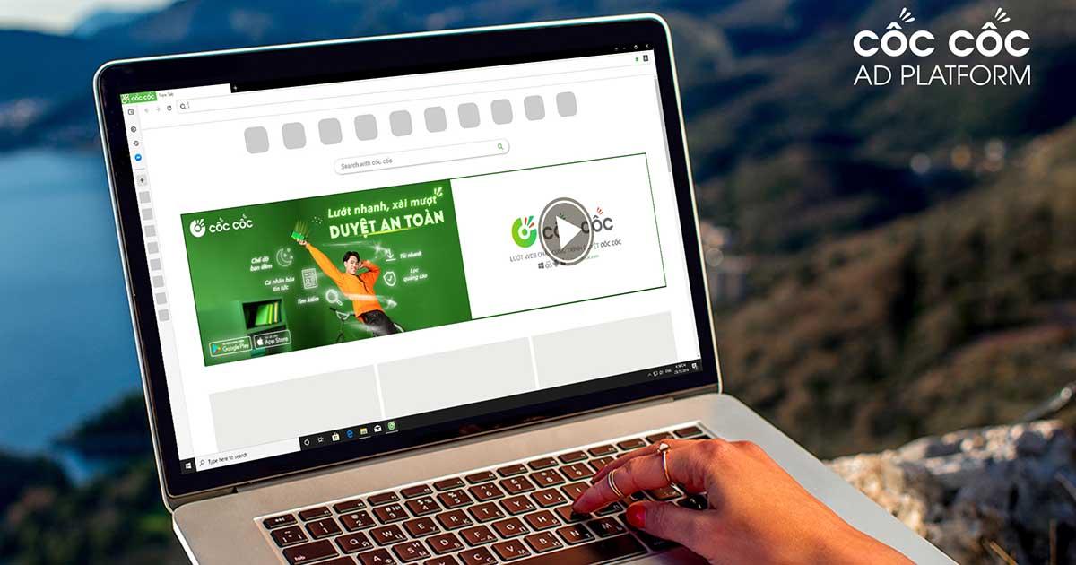 Hình thức quảng cáo Magnetic Masthead của Cốc Cốc Ad Platform đã được tích hợp video