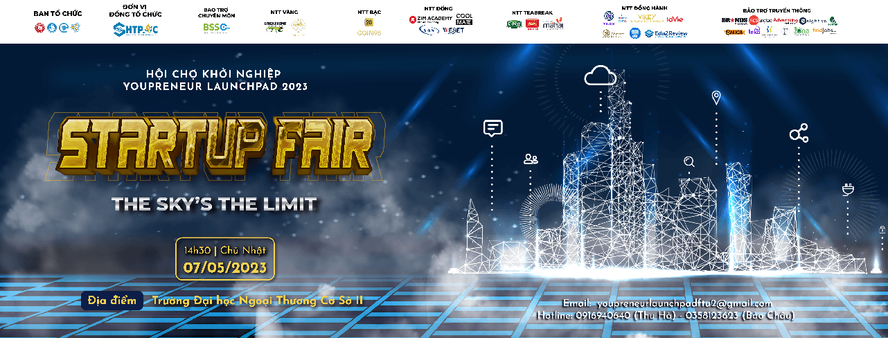 Mở đơn đăng ký tham gia hội chợ khởi nghiệp youpreneur launchpad 2023 - startup fair: “the sky’s the limit”
