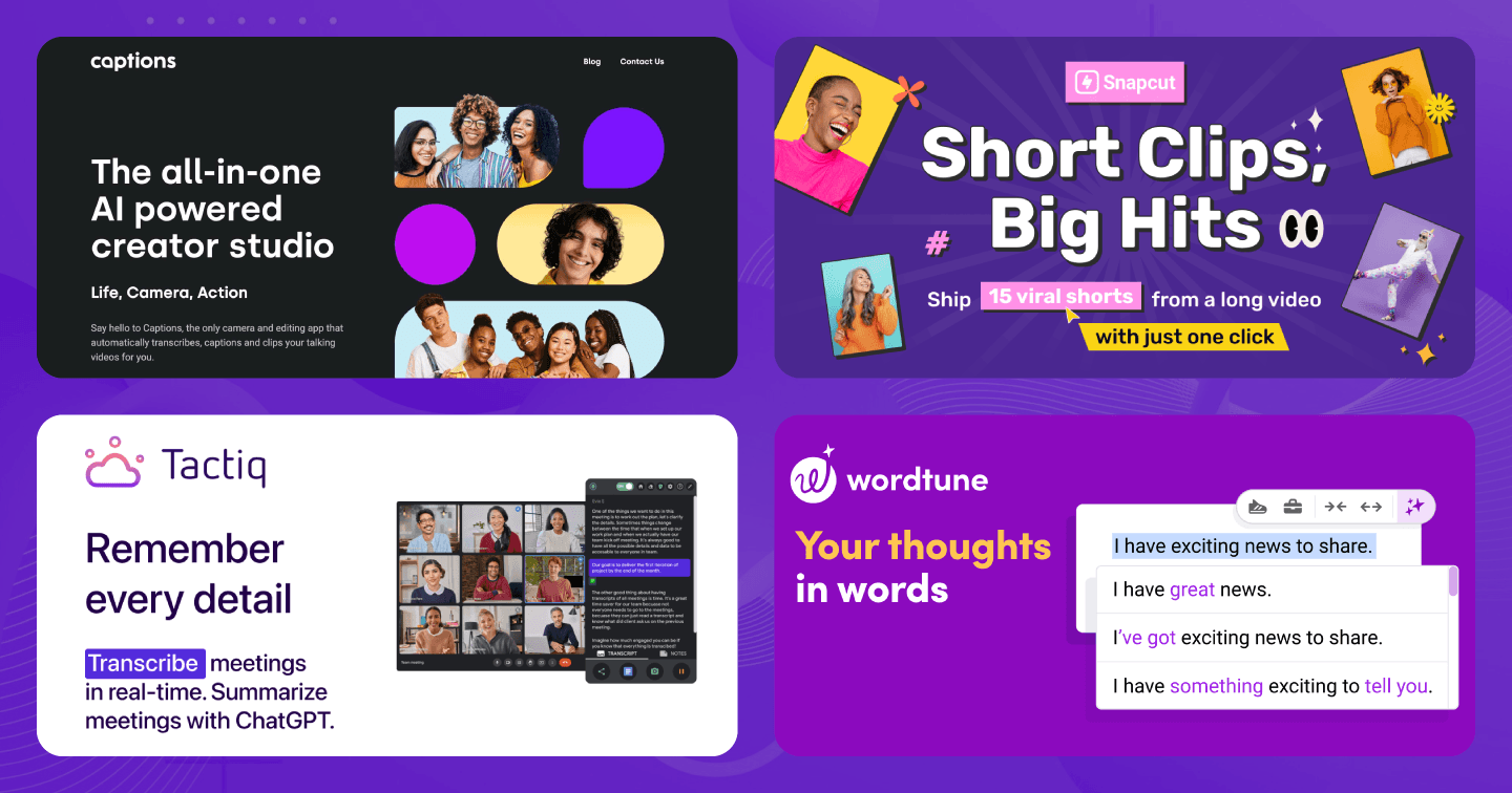 10 ‘trợ thủ’ AI dành cho Marketers: Snapcut AI tự xác định nội dung nổi bật của videoCaptions hỗ trợ tạo video Avatar AI mà không cần phải trực tiếp ghi hình
