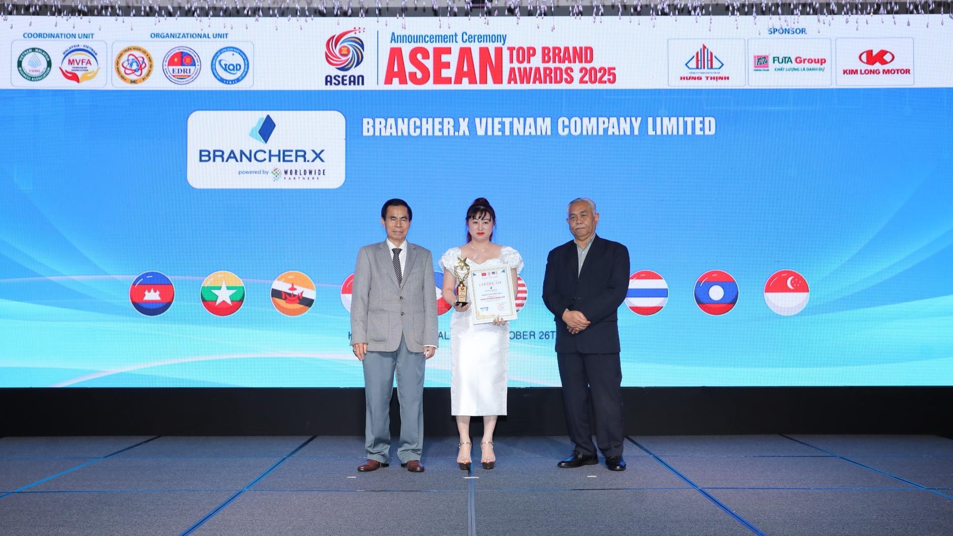 BRANCHER.X được vinh danh trong top “Thương hiệu uy tín hàng đầu ASEAN 2025”, ghi dấu ấn agency Việt trên bản đồ khu vực