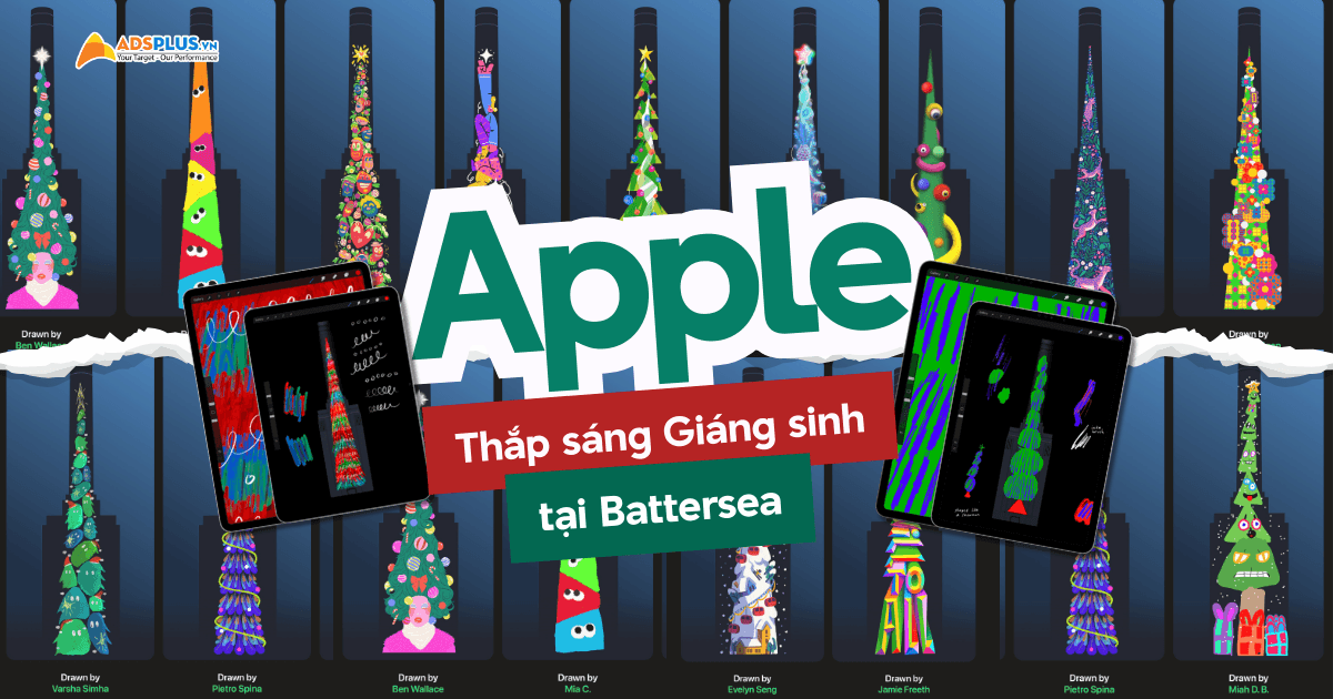 Apple chiếu sáng Nhà máy điện Battersea bằng cây thông Noel “vẽ bằng iPad”