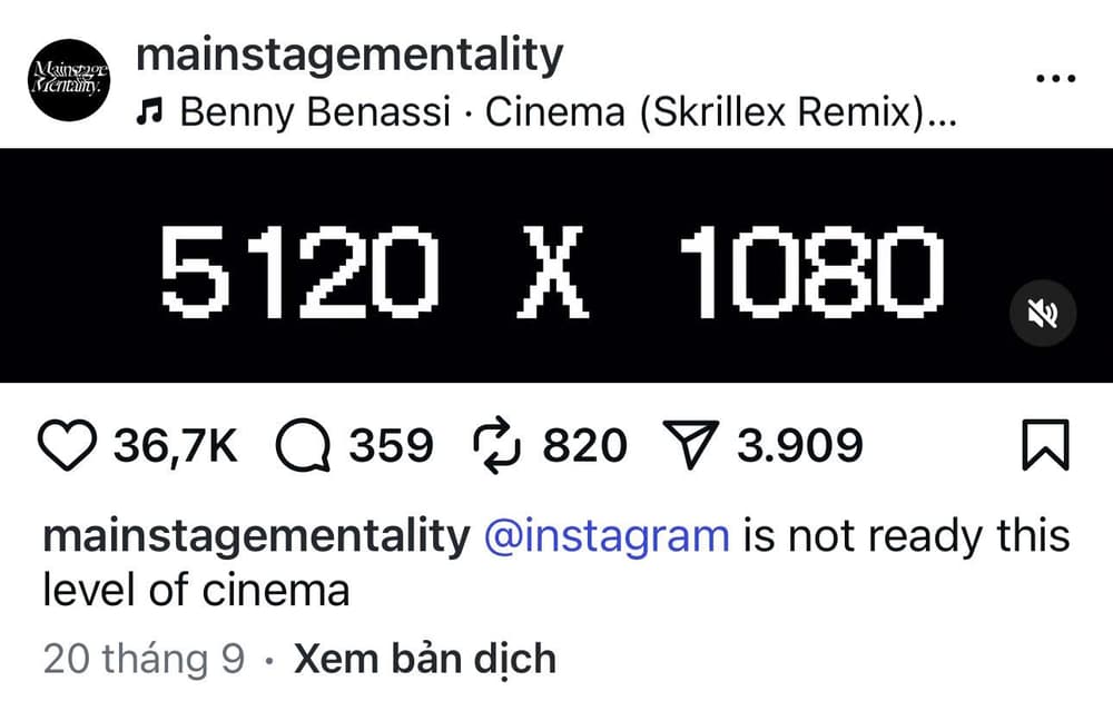 Video siêu mỏng trên Instagram